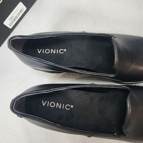 Vionic‎ Willa Wedge Women's Slip-on Loafer Black Leather - 8 Medium - Picture 5 of 10